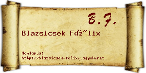 Blazsicsek Félix névjegykártya